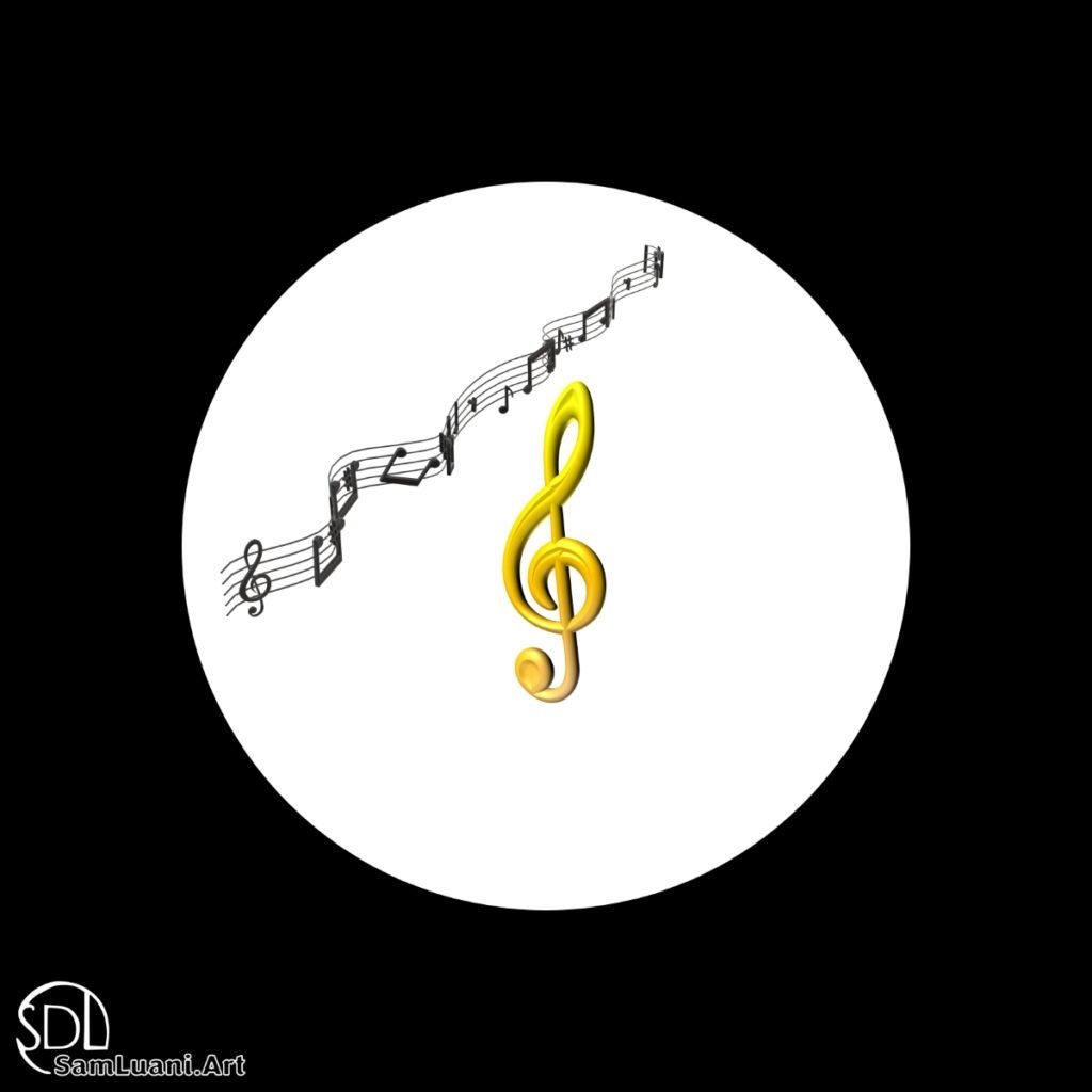 Treble clef with musical notes design