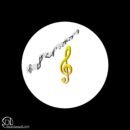 Treble clef with musical notes design