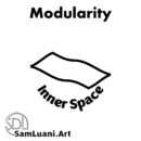 Text with abstract shape illustration